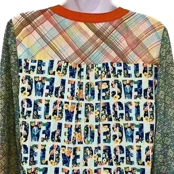 Ivy Jane Henley Boho Peace Blouse Size Small - Picture 3 of 6